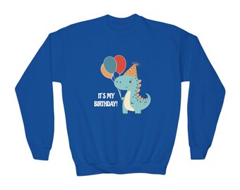 Sudadera juvenil de cuello redondo con diseño de dinosaurio: camiseta de fiesta de dinosaurios