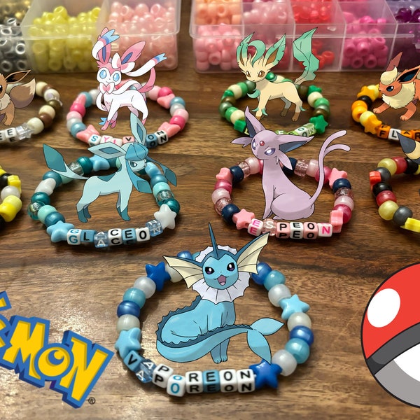 Pokémon eevee evolutions fanmade Kandi bracelets