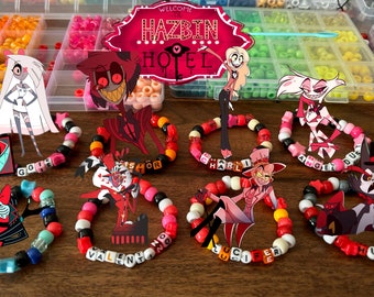 Hazbin hotel fanmade bracelet Kandi