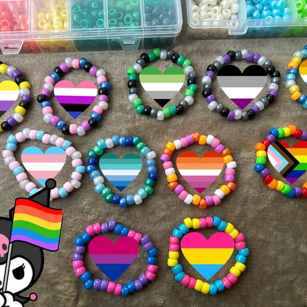 Pride flag Kandi bracelets