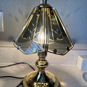 vintage smoke glass 3 way touch light 80s