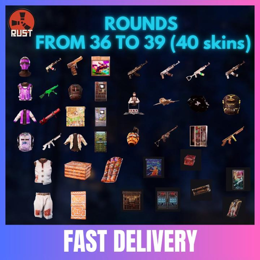 RUST (40 Skins) - All Rounds (36+37+38+39) - TWITCH DROPS - Etsy New ...