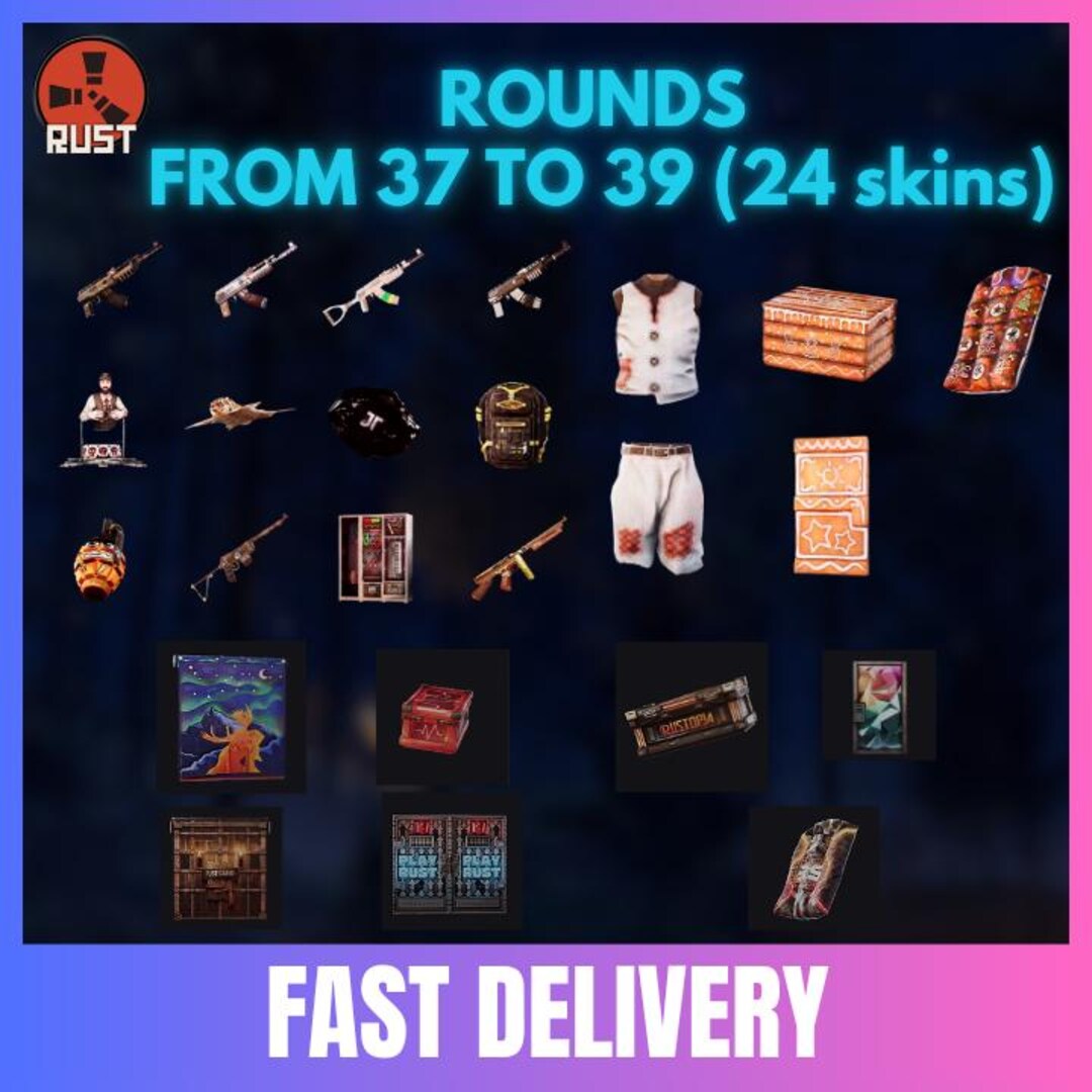 RUST (24 Skins) - All Rounds ( 37+38+39) - TWITCH DROPS - Etsy Australia