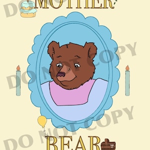 Mother, bear, and father Bear from Little Bear downloadable file design