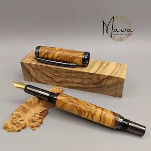 Olive Wood Fountain Pen | Journaling Gift | Handcrafted Pen | Personalized Ink Pen | Teacher Gift Corporate Gift Boss Gift Idea Calligraphy