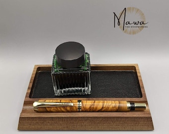 Handcrafted Walnut Fountain Pen Holder | Desk Organizer