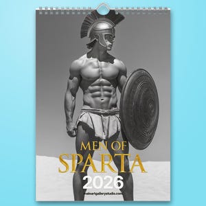 Men of SPARTA Wall calendar (2026) Male Art Print Calendar - Masculine Wall Decor - Hot Men Photography