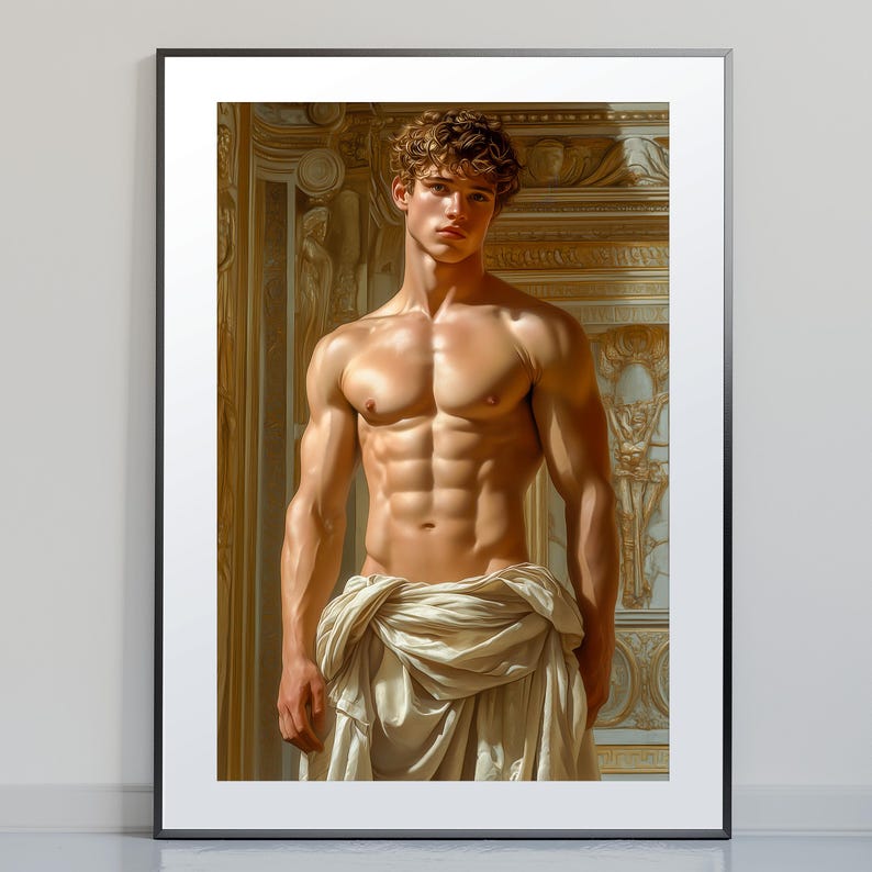 Renaissance Print – Gilded Adonis, Masculine Classical Figure Art ...
