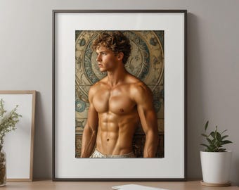 Torso Study — Classical Gay Art Print, Anatomical Male Muscle Form, Masculine Wall Decor