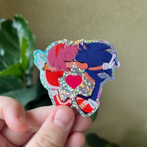 SonAmy Glitter Sticker