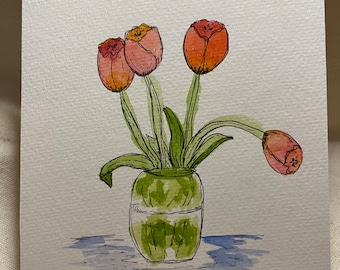 Tulip Watercolor Painting