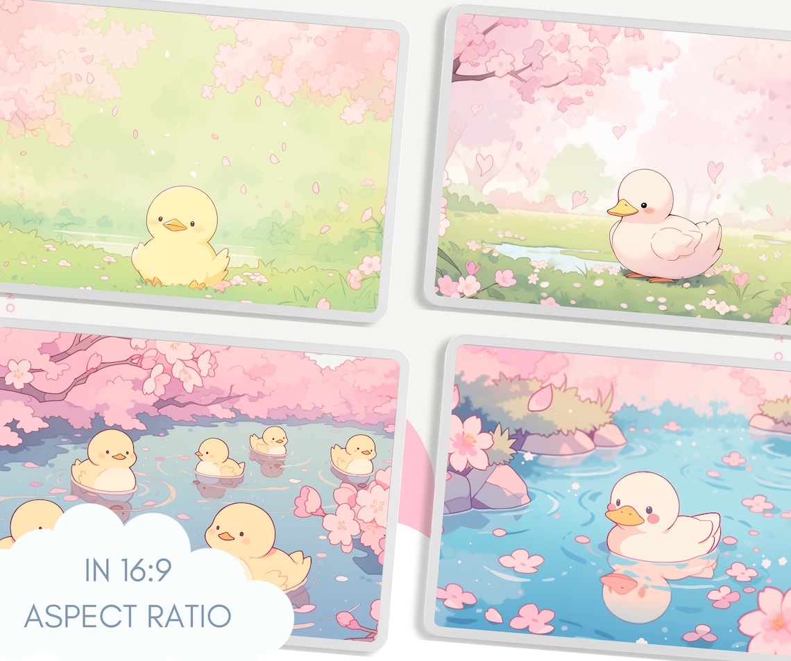 Flower Duck Wallpaper Cute Aesthetic Sakura