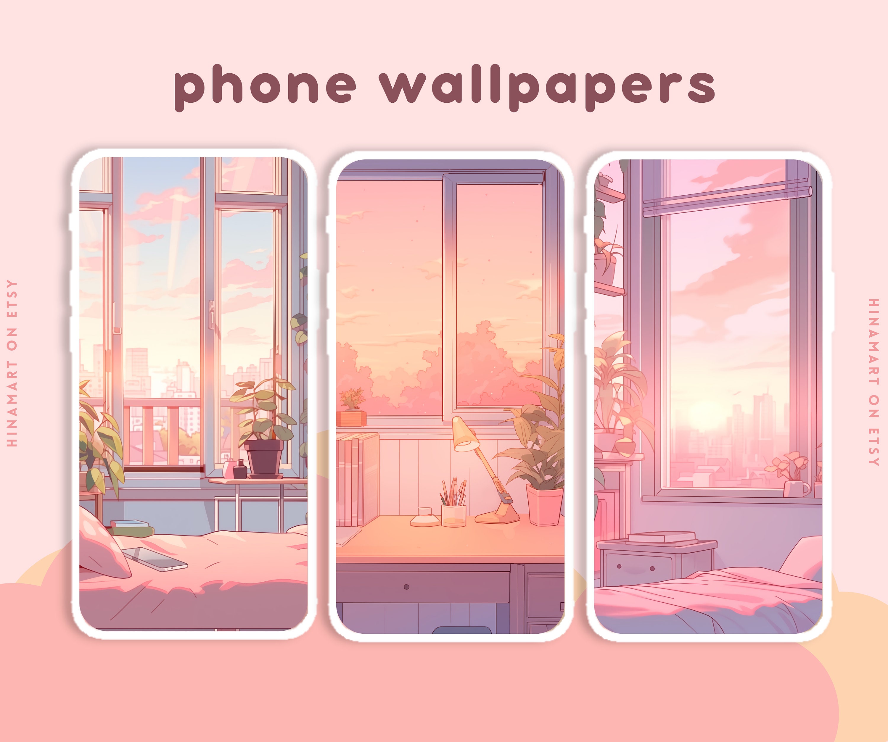 Lofi Morning Pink Wallpaper Pastel Anime Wallpaper Lofi Twitch Overlay ...