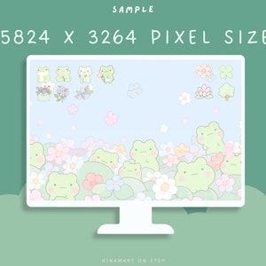 Cute Pastel Frog Desktop Set Aesthetic Wallpapers Icons Frog Desktop ...
