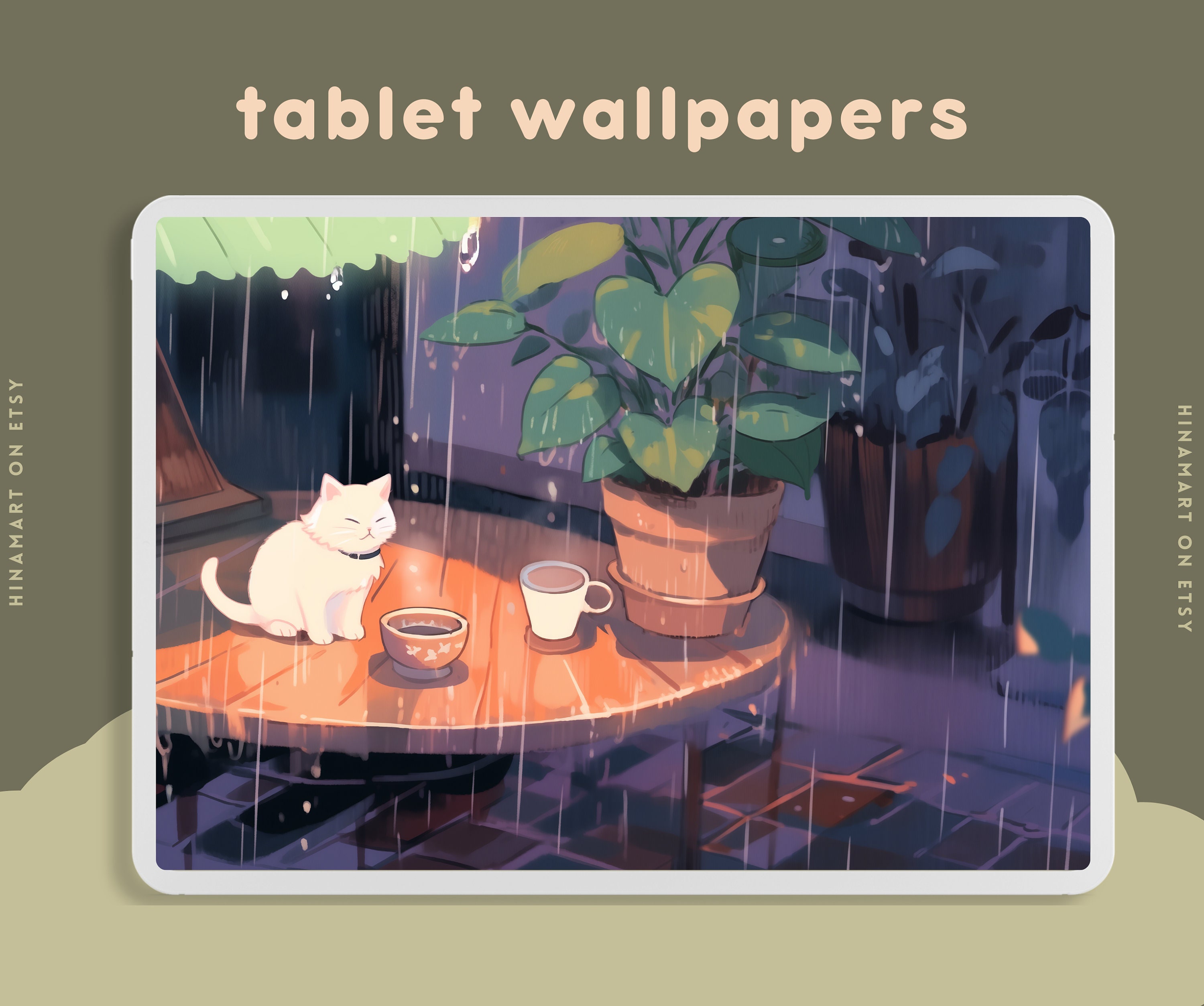 Cafe Rainy Cats Wallpaper Cute Lofi Plants Wallpaper Desktop Wallpaper ...