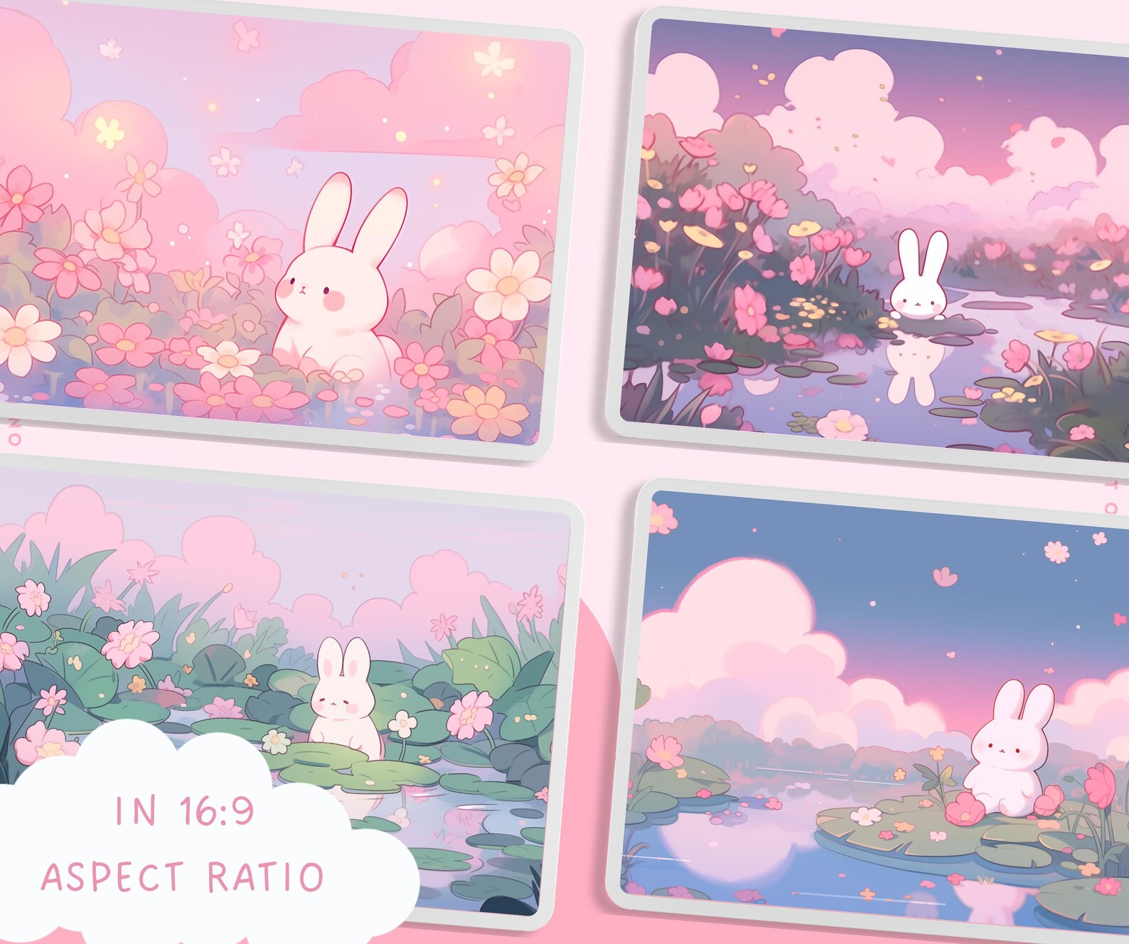 Dreamy Flower Bunnies Wallpaper Cute Wallpaper Spring Pastel Wallpapers dreamy-flower-bunnies-wallpaper-cute-wallpaper-spring-pastel-wallpapers