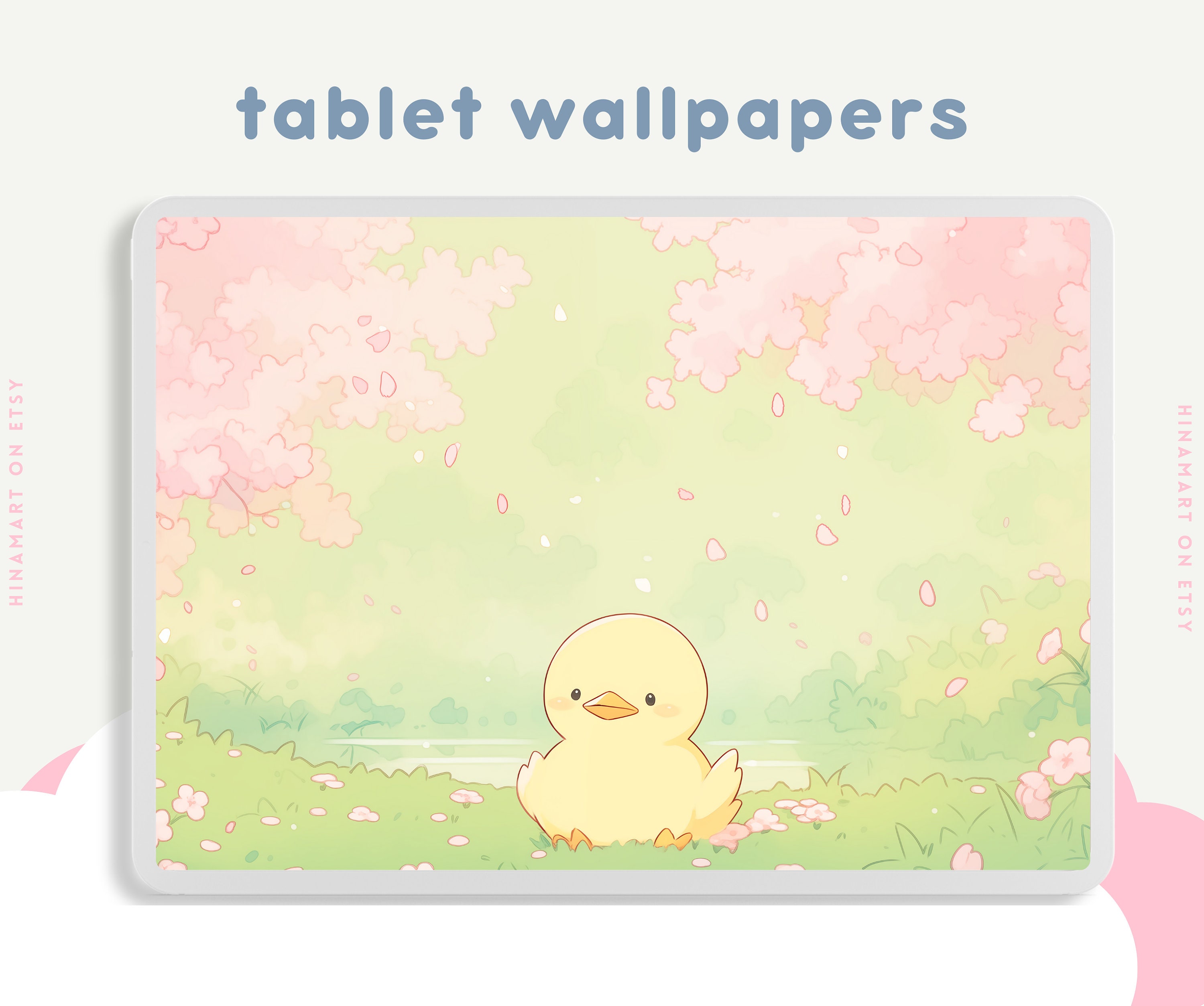 Flower Duck Wallpaper Cute Aesthetic Sakura Blossom Ducks Wallpapers Pink  Desktop Wallpaper 4k Kawaii Animals Background Whimsical Wallpaper - Etsy  Israel, image size:3000x2508