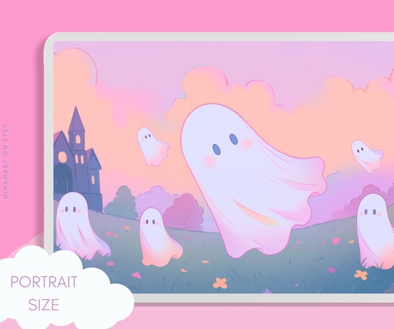 Pastel ghosts wallpaper cute wallpaper halloween wallpaper lofi wallpaper aesthetic desktop wallpaper rainbow kawaii wallpapers pack image 8