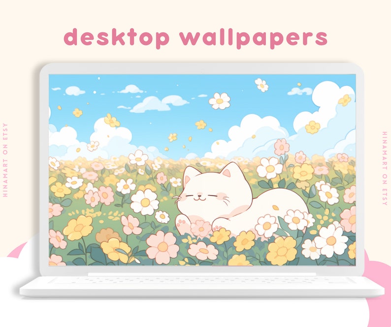 Cute Flower Cats Wallpaper Pack Adorable Kawaii Bunnies Bear Wallpapers ...