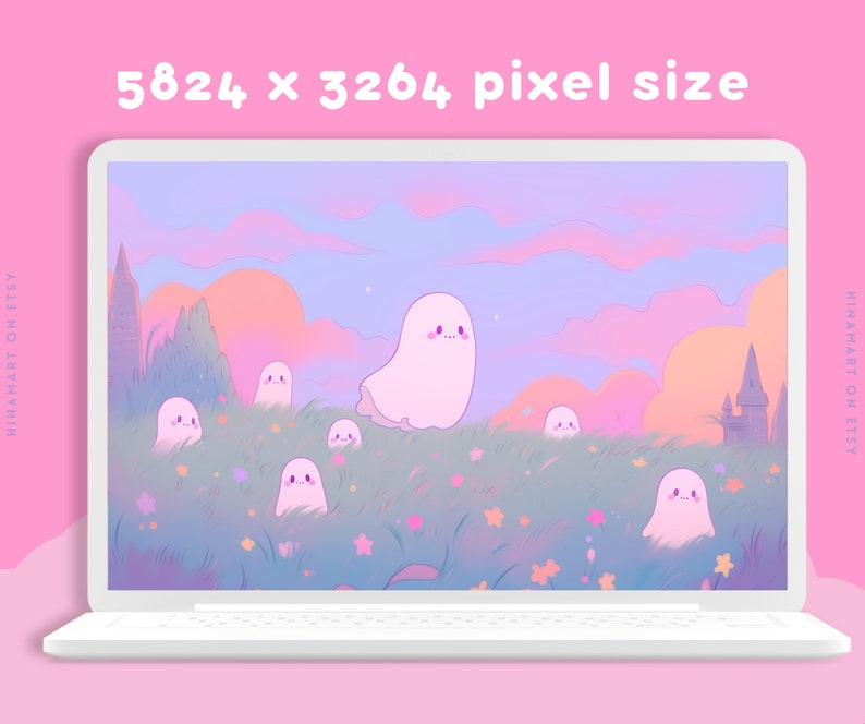 Pastel ghosts wallpaper cute wallpaper halloween wallpaper lofi wallpaper aesthetic desktop wallpaper rainbow kawaii wallpapers pack image 3