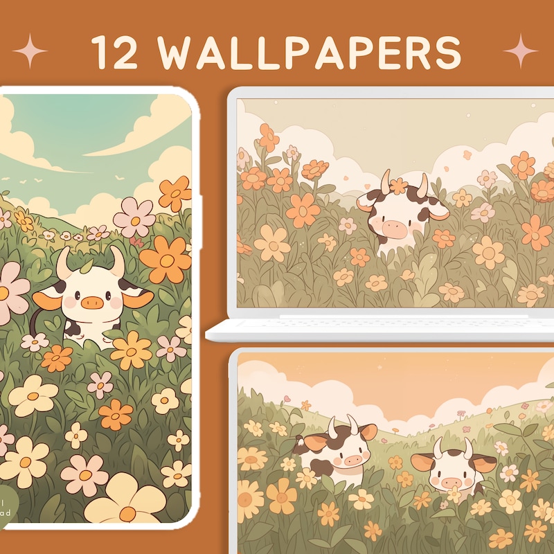 Green Cow Wallpaper - Etsy