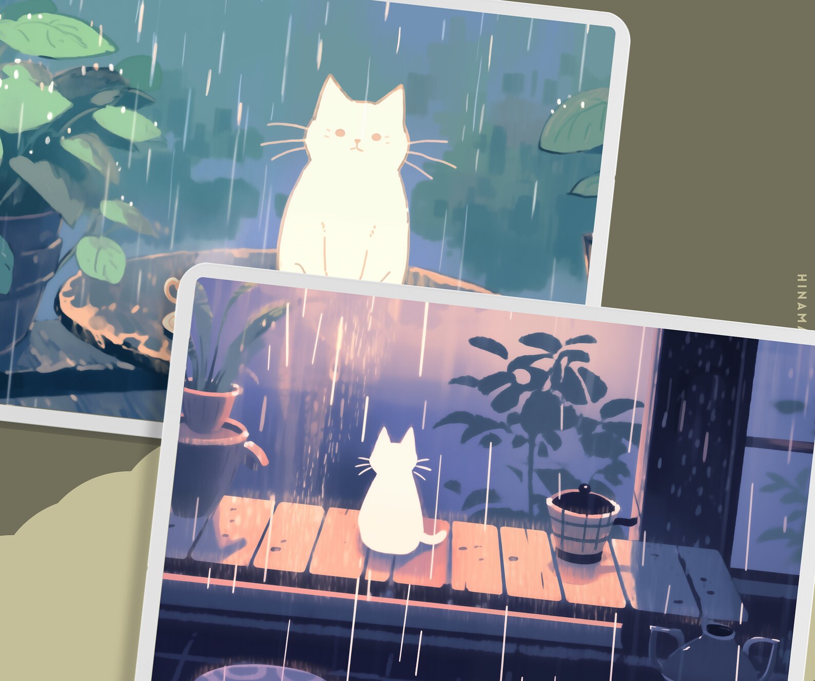 Cafe Rainy Cats Wallpaper Cute Lofi Plants Wallpaper Desktop Wallpaper ...