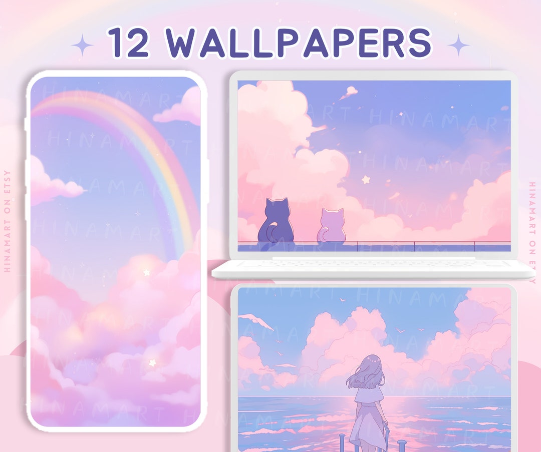 Aesthetic Dreamy Wallpaper Pastel Meadow Wallpaper Lofi Anime Wallpaper ...