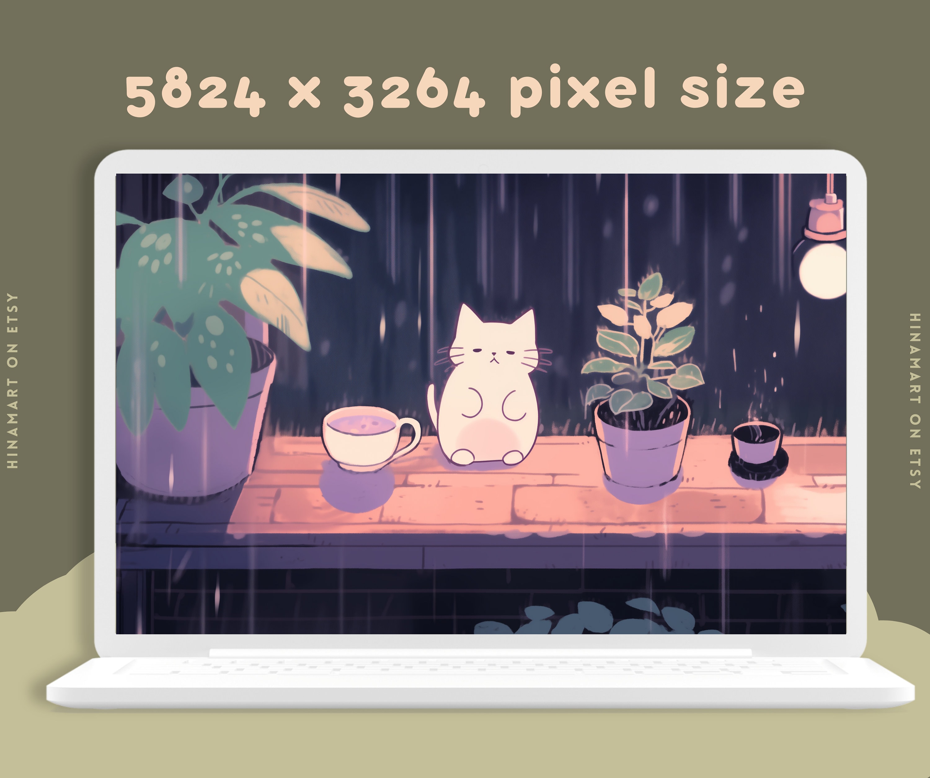 Cafe Rainy Cats Wallpaper Cute Lofi Plants Wallpaper Desktop Wallpaper ...