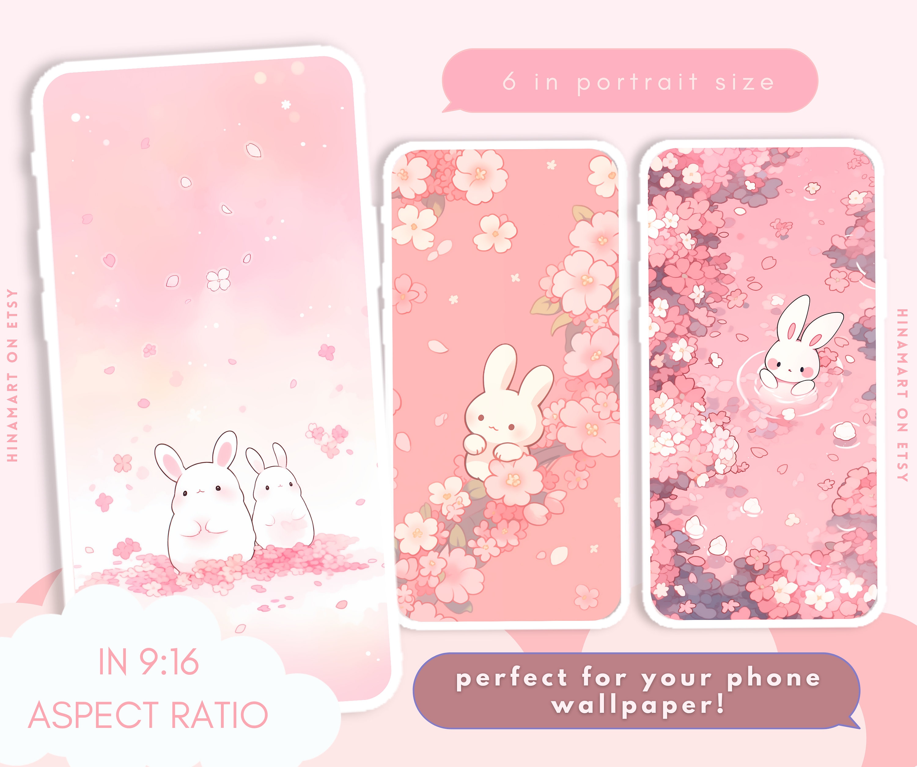 Pink Sakura Bunny Spring Wallpaper Cute Aesthetic Pastel Wallpapers