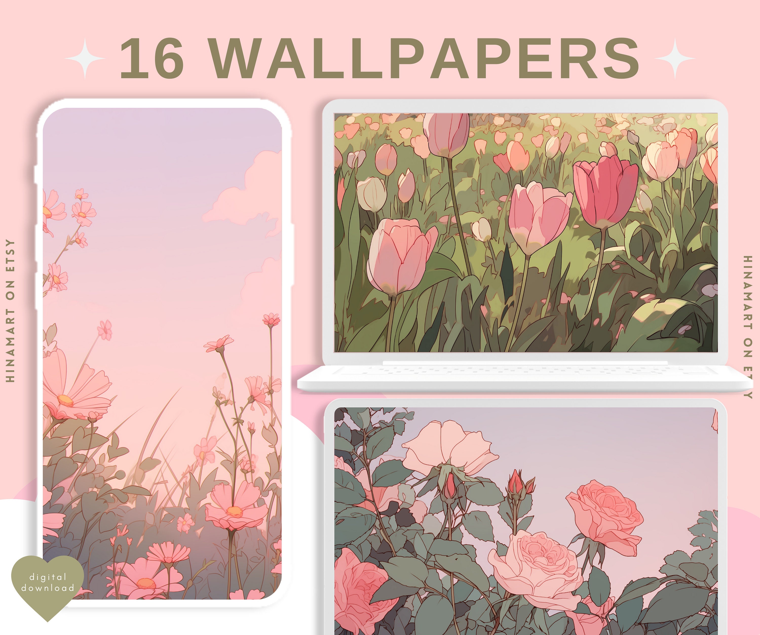Flower aesthetic wallpapers discount