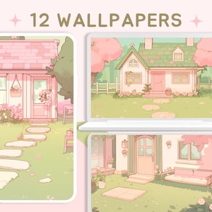 Fondo de pantalla de primavera rosa cottagecore acogedor kawaii lindo fondo de escritorio acogedor juego salvapantallas fondo kawaii fondo de pantalla del teléfono sakura