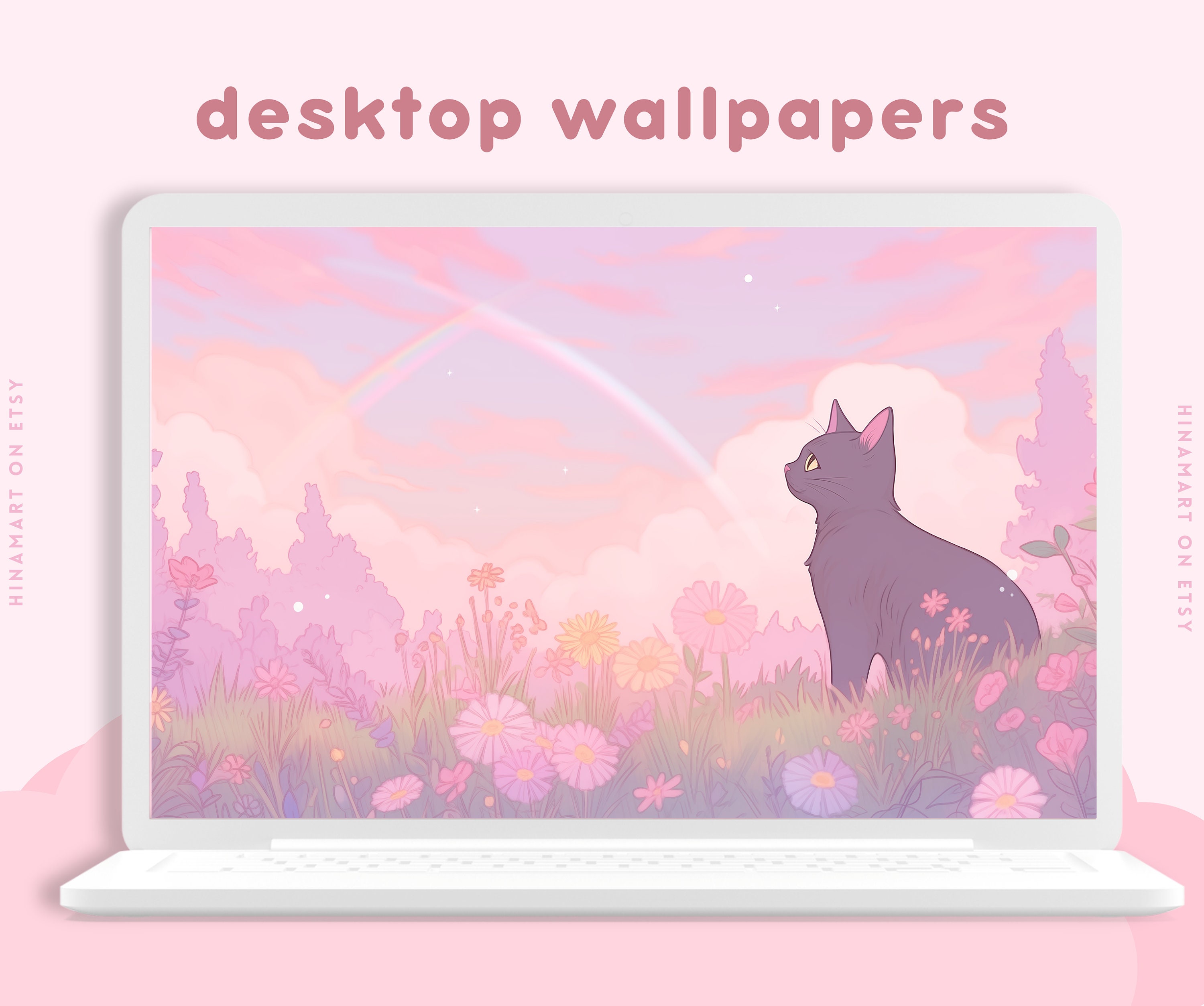 Cute Pastel Dreamy Desktop Wallpaper Pink Aesthetic Kawaii Anime