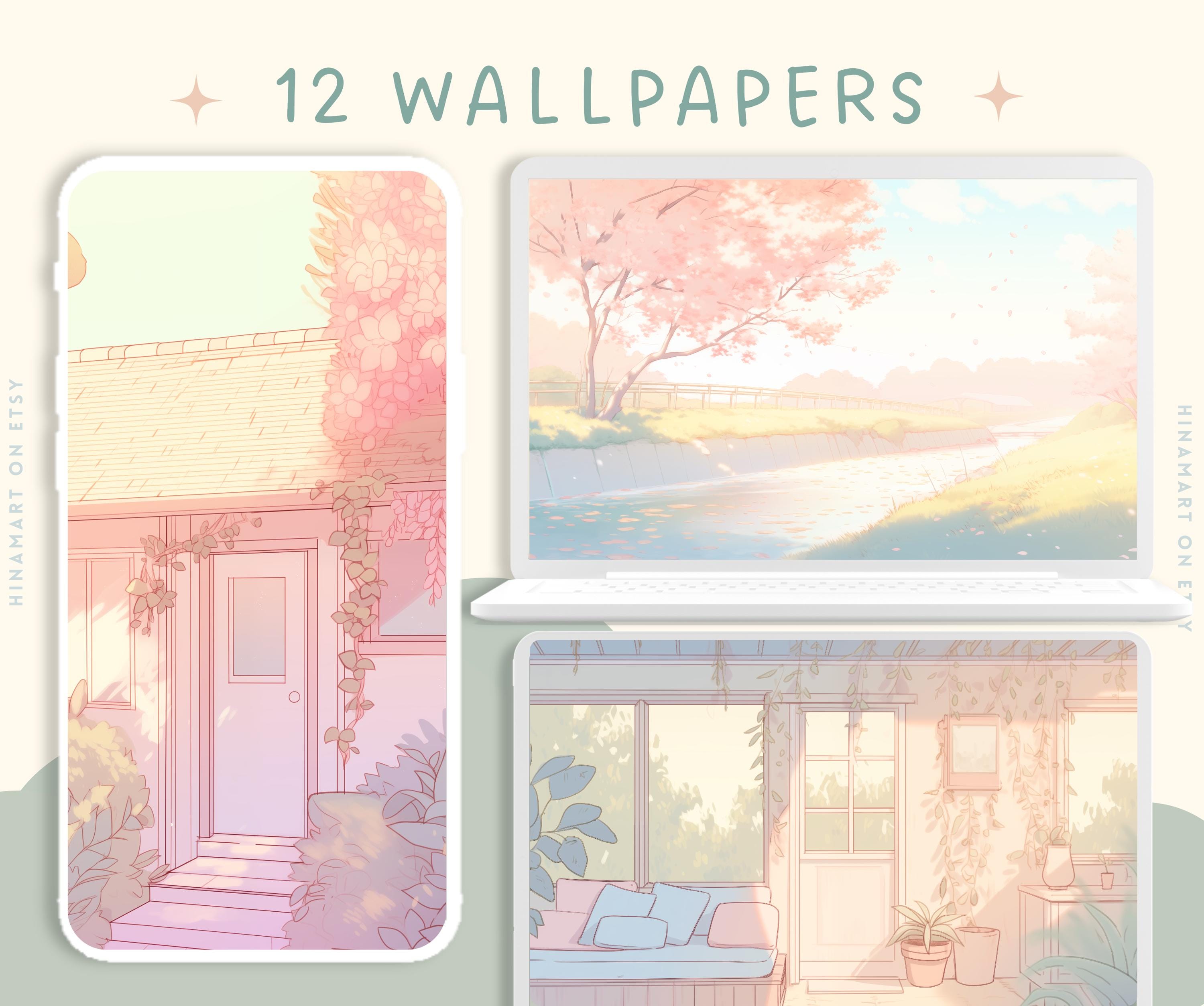 Aesthetic Nature Wallpapers Anime Lofi Wallpaper Pastel Plants ...