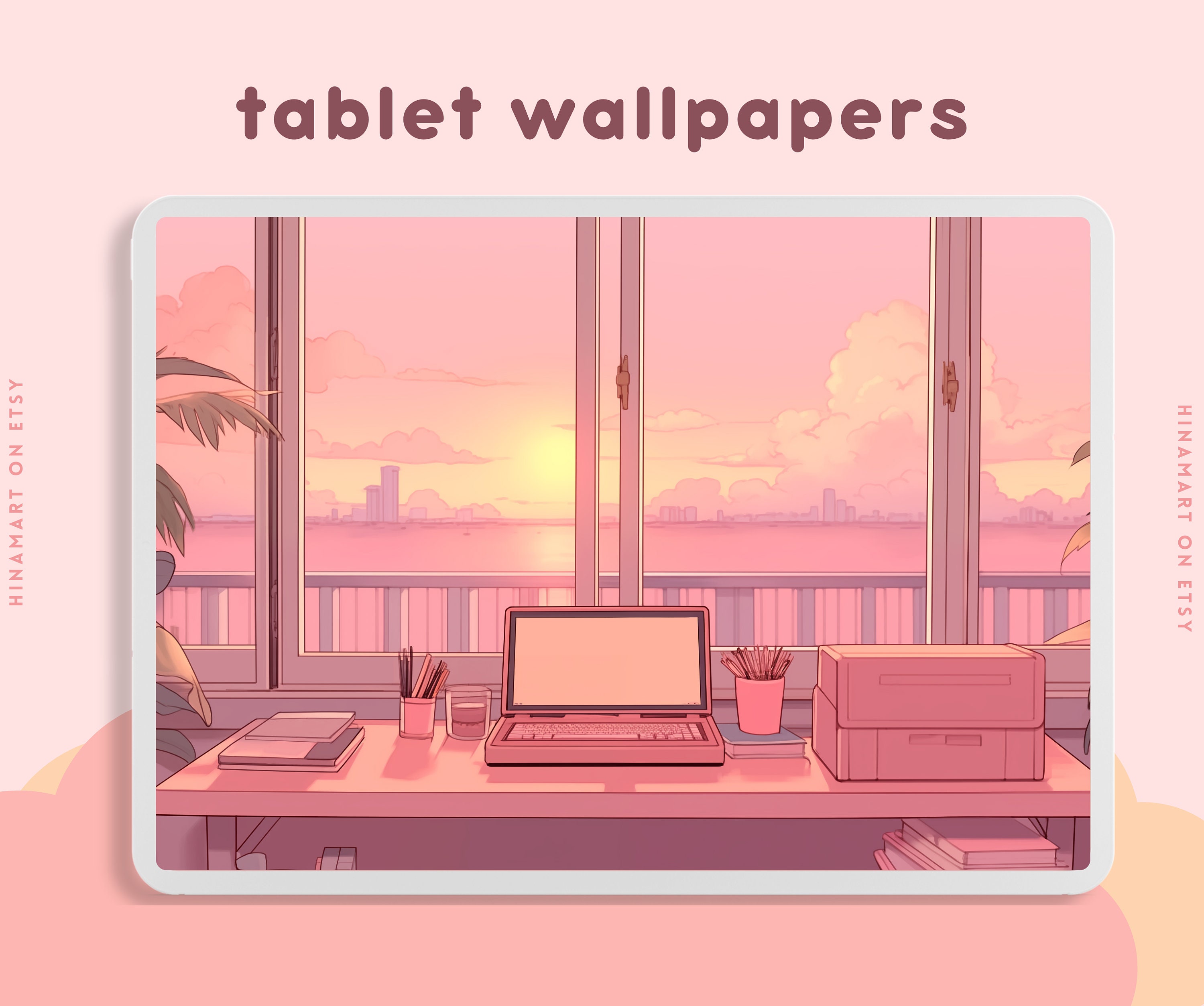 Lofi Morning Pink Wallpaper Pastel Anime Wallpaper Lofi Twitch Overlay ...