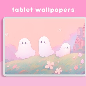 Pastel ghosts wallpaper cute wallpaper halloween wallpaper lofi wallpaper aesthetic desktop wallpaper rainbow kawaii wallpapers pack image 6