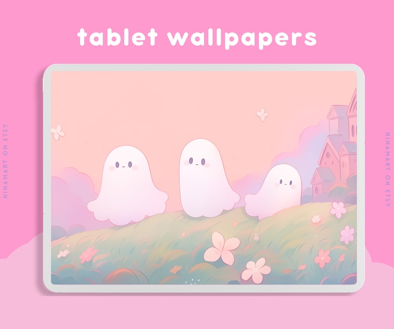 Pastel ghosts wallpaper cute wallpaper halloween wallpaper lofi wallpaper aesthetic desktop wallpaper rainbow kawaii wallpapers pack image 6