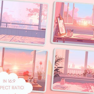 Lofi Morning Pink Wallpaper Pastel Anime Wallpaper Lofi Twitch Overlay ...