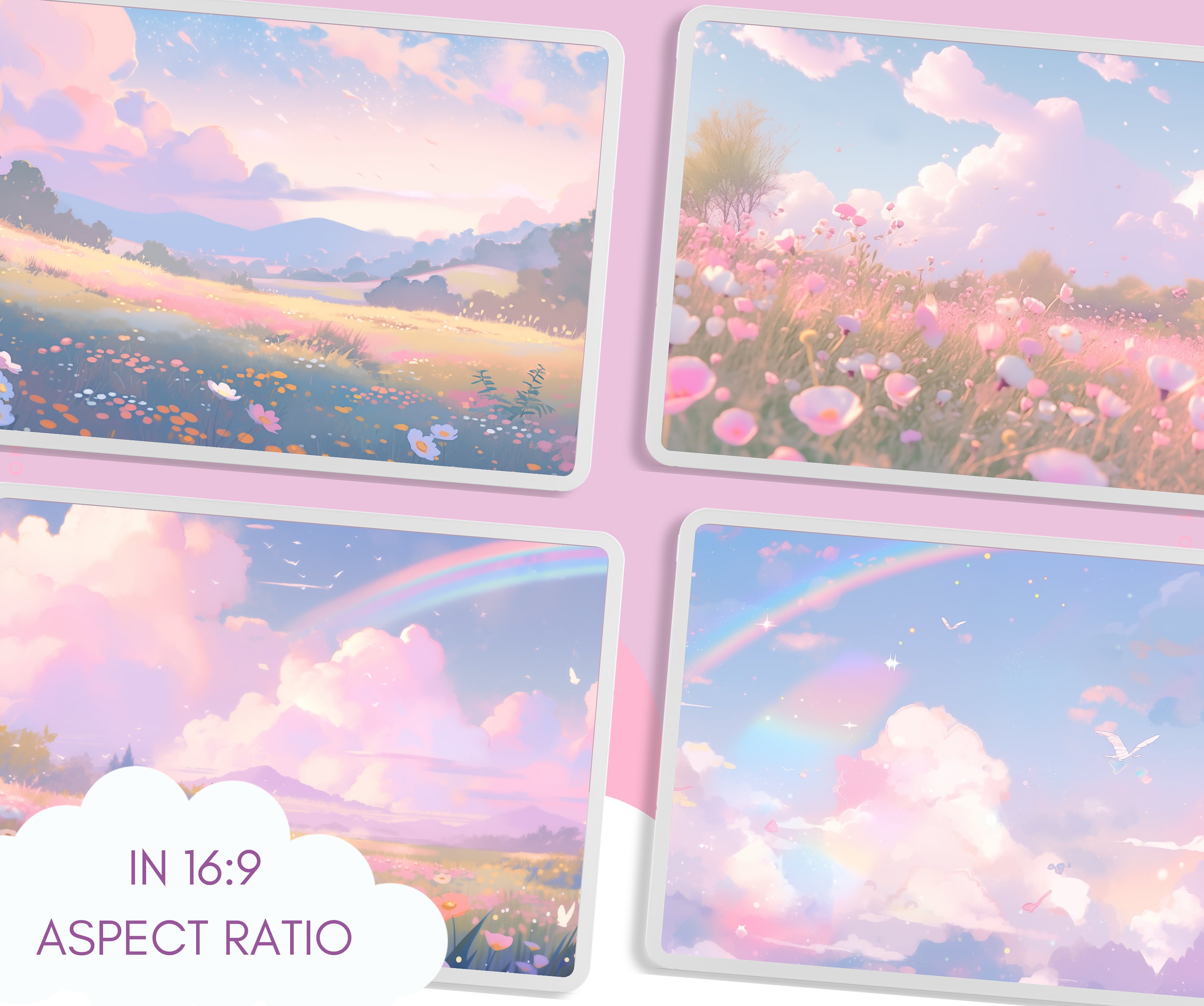 Pink Dreamy Pastel Aesthetic Cute Wallpapers Pack Lofi Wallpaper Kawaii ...