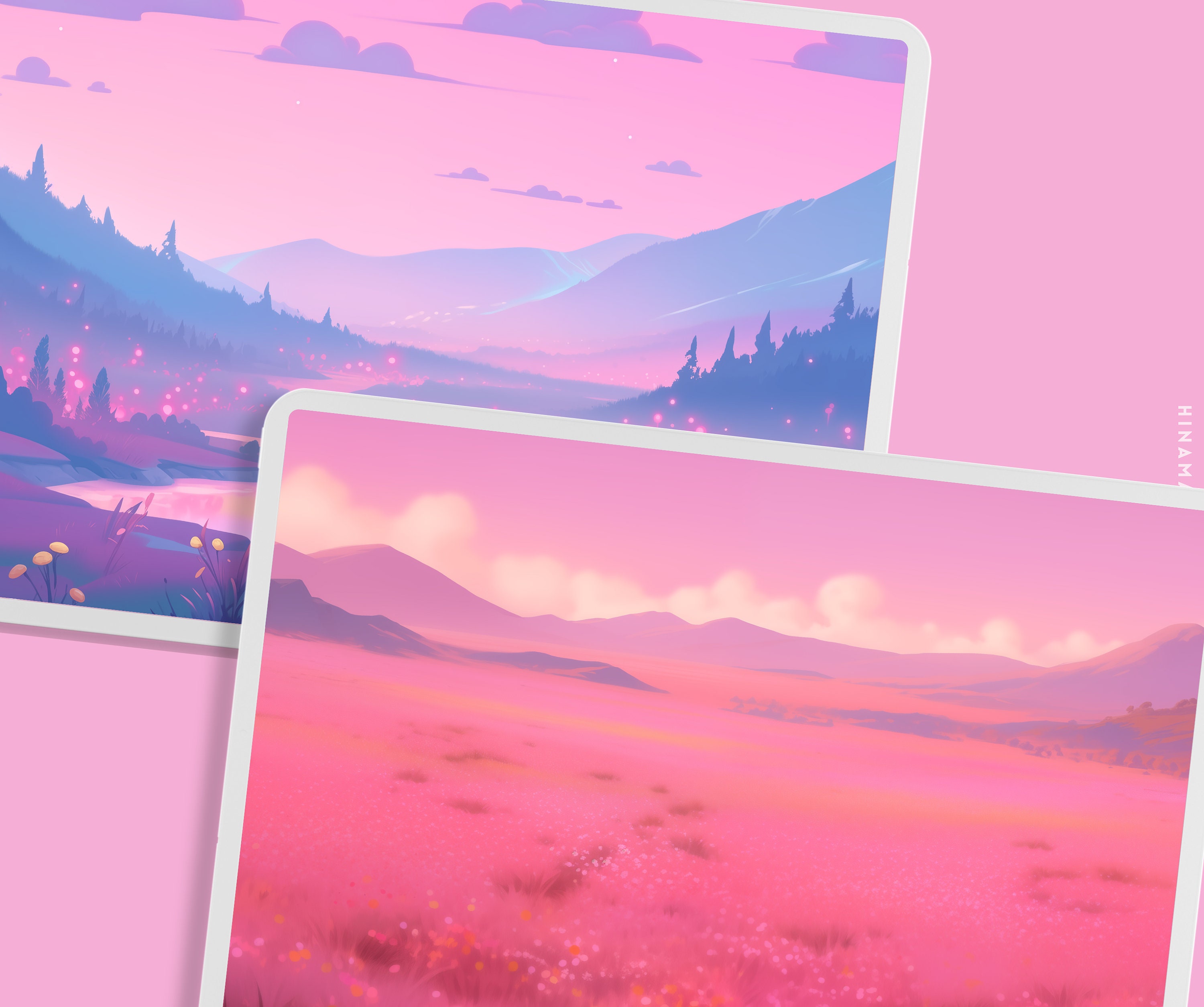 Dreamy Fields Wallpaper Pastel Meadow Wallpaper Lofi Wallpaper Cute 