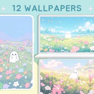 Floral ghosts wallpaper pack spring wallpapers kawaii spooky wallpapers floral pastel cute wallpaper lock screen whimsical wallpapers