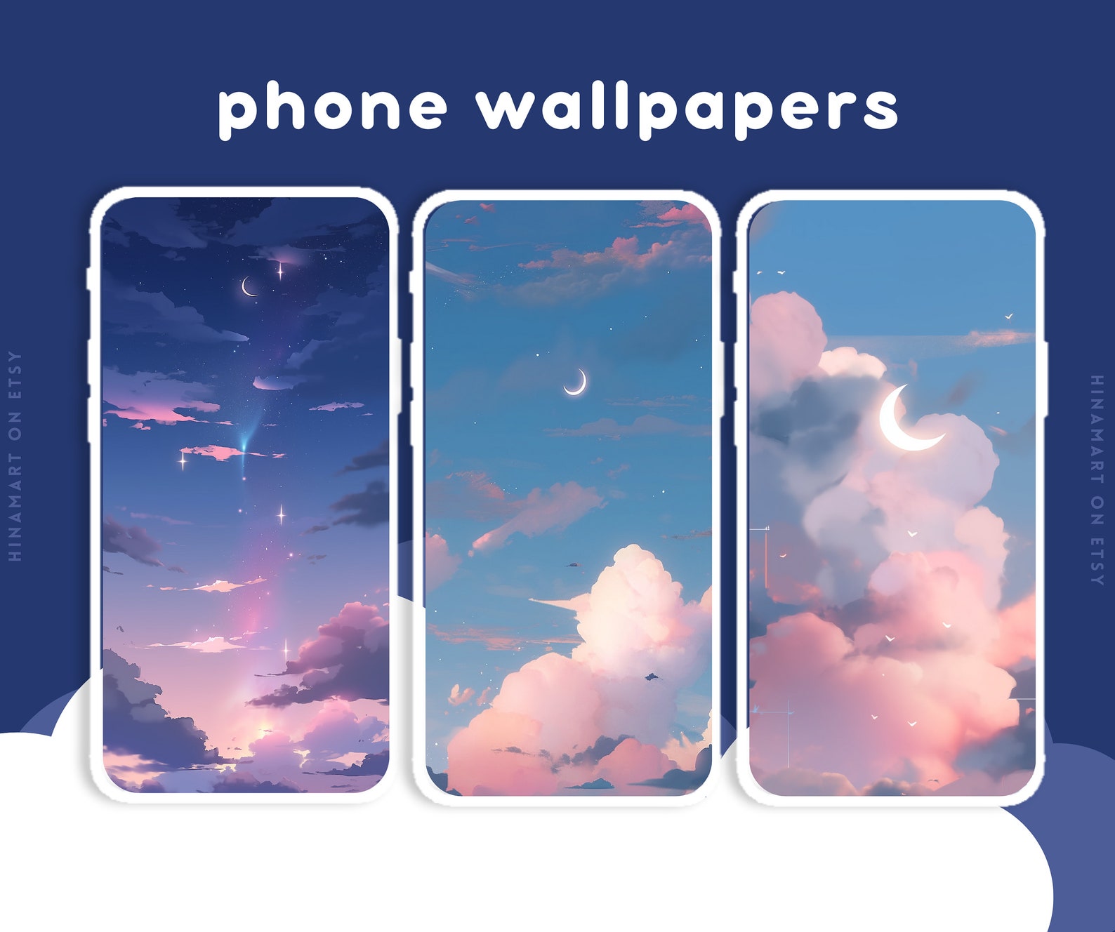 Lofi Night Sky Wallpapers Pastel Dreamy Aesthetic Cute Clouds Celestial ...