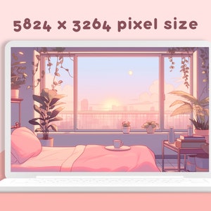 Lofi Morning Pink Wallpaper Pastel Anime Wallpaper Lofi Twitch Overlay ...