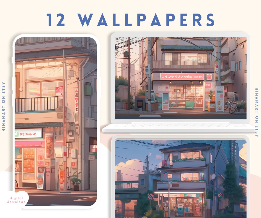 Lofi Street Anime Aesthetic Wallpapers Landscape Scenery Bundle Pack ...