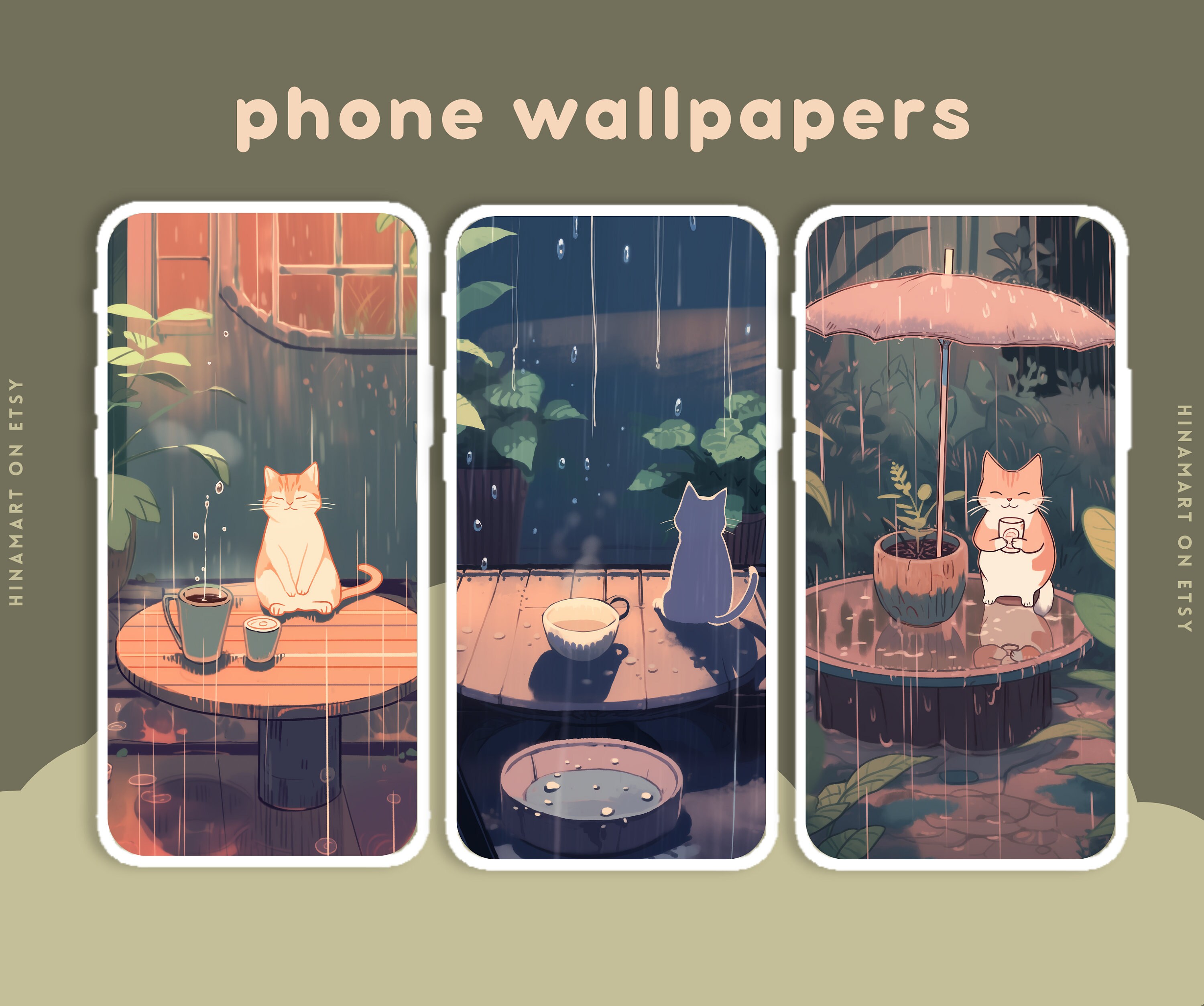 Cafe Rainy Cats Wallpaper Cute Lofi Plants Wallpaper Desktop Wallpaper ...