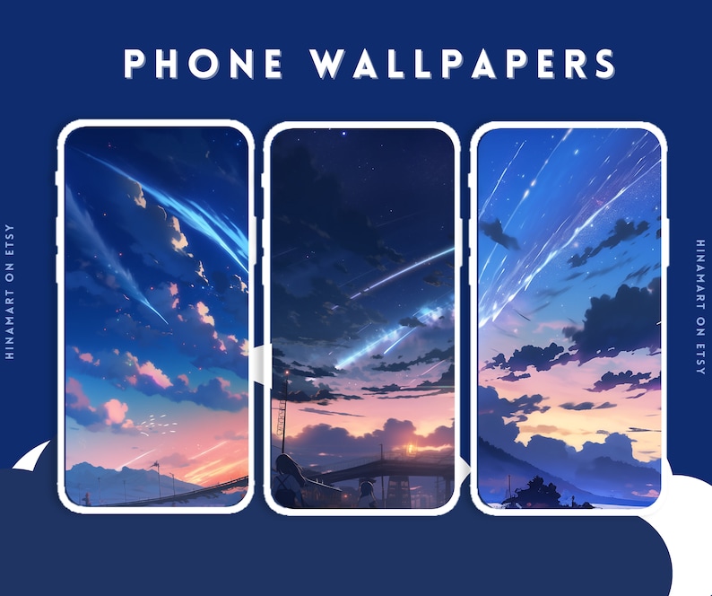 Beautiful Anime Sky Landscape Scenery Cloud Wallpaper Bundle Kawaii ...