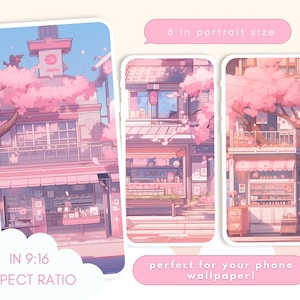 Cute Beautiful Sakura Flower Building Wallpaper Bundle Kawaii Plants ...