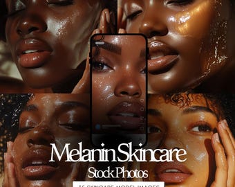 Melanin Skincare Ai Stock Photos | Melanin Beauty Stock Photos | Esthetician & Skincare Stock Photos | Skincare for Darkskin Tones