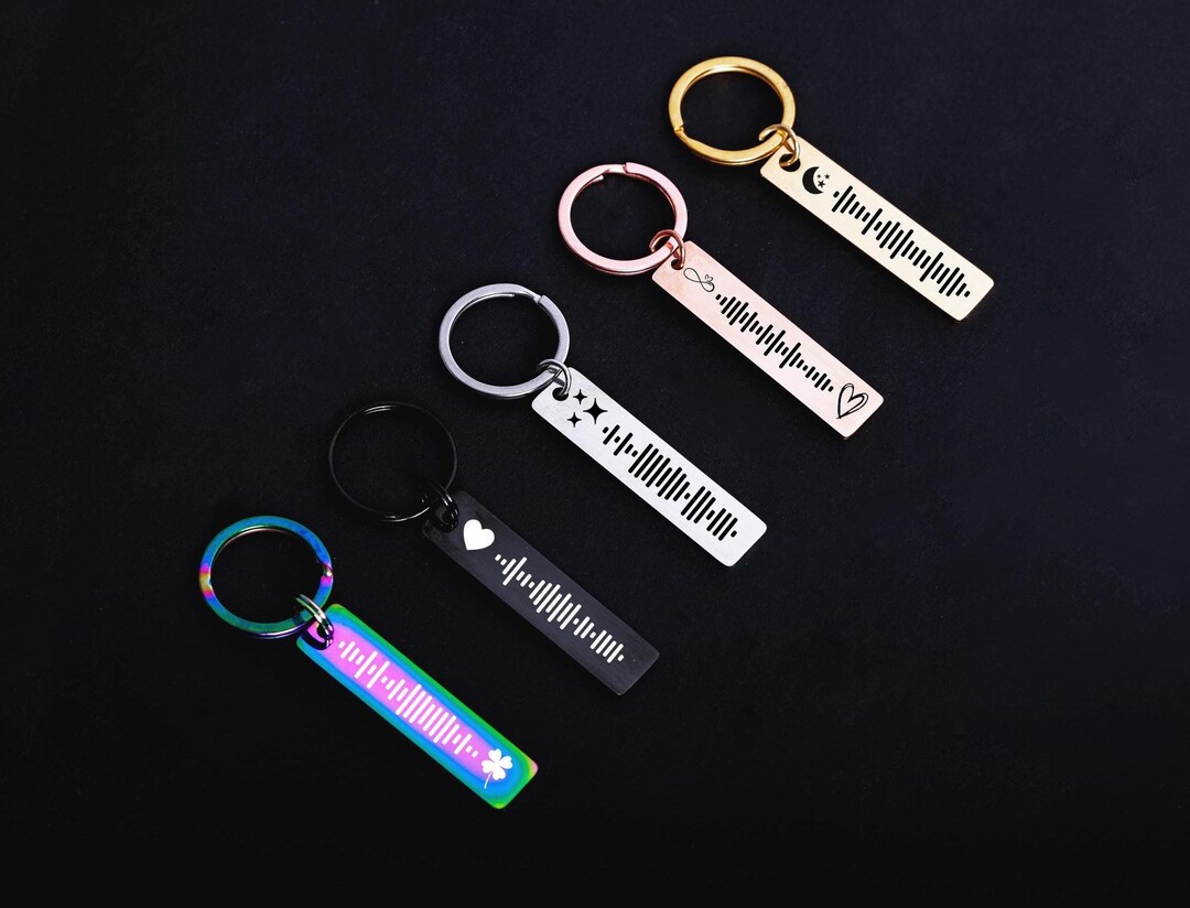 Personalized Music Code Keychain,custom Song Code Keyring,engraved ...