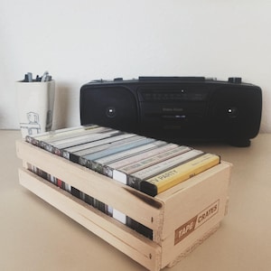 Cassette Tape Wooden Crate - Handmade in USA
