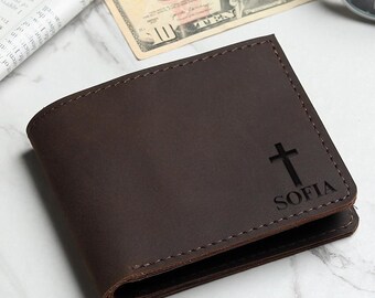 Regalo para papá grabado, billetera para hombre, billetera con monograma personalizado, billetera personalizada, billetera grabada, regalo para él, regalo para padrinos de boda